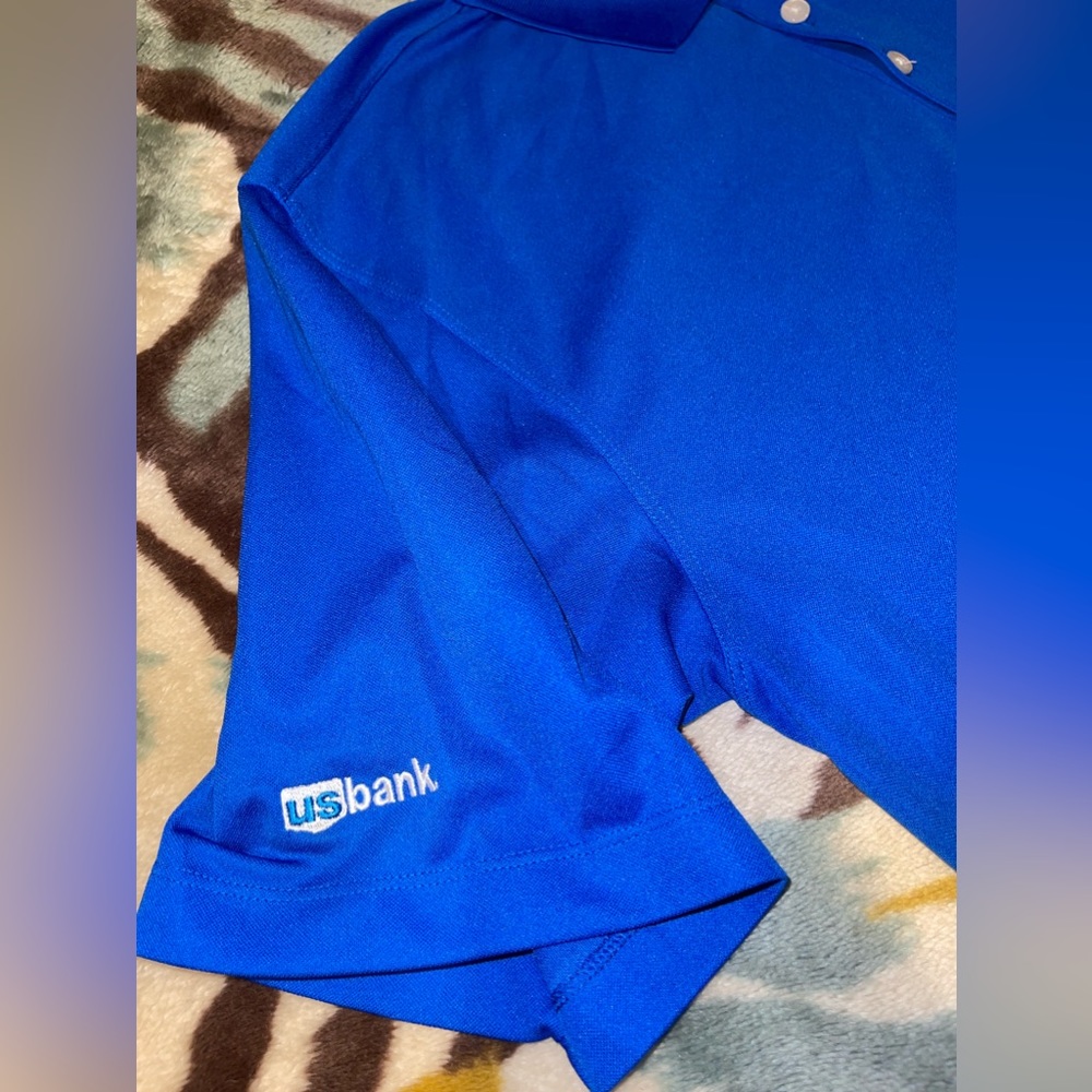 Nike Golf Dri-Fit Polo Shirt Blue - US Bank Embroidered- Mens Size Large - Picture 4 of 7